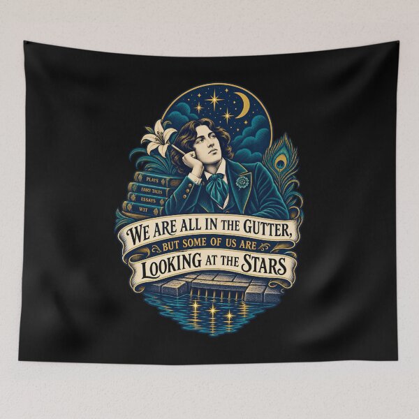 Item preview, Oscar Wilde Looking at the Stars Midnight Quote designed and sold by Fenay Designs.