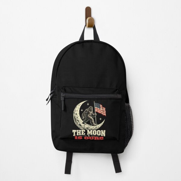 Item preview, bigfoot moon flag patriotic forest legend art designed and sold by ROUX-ART.