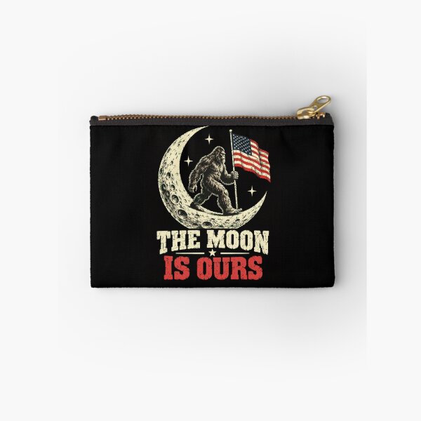 Item preview, bigfoot moon flag patriotic forest legend art designed and sold by ROUX-ART.