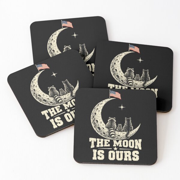 Item preview, Moon Lovers Under the Stars Patriotic Lunar Art designed and sold by ROUX-ART.