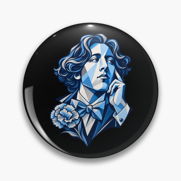 Item preview, Oscar Wilde Geometric Cobalt Portrait designed and sold by Fenay Designs.