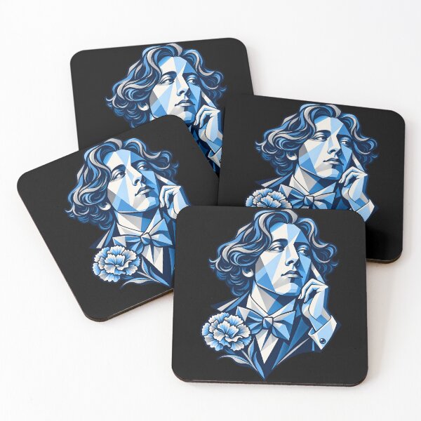 Item preview, Oscar Wilde Geometric Cobalt Portrait designed and sold by Fenay Designs.