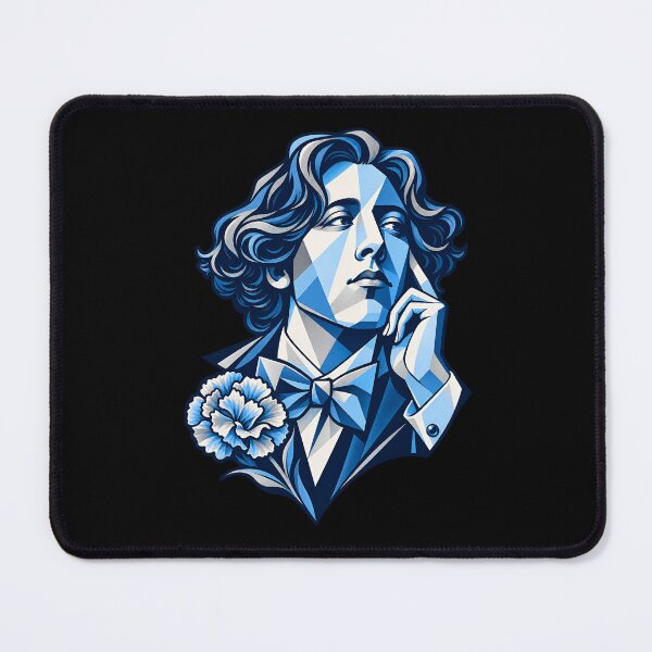 Item preview, Oscar Wilde Geometric Cobalt Portrait designed and sold by Fenay Designs.