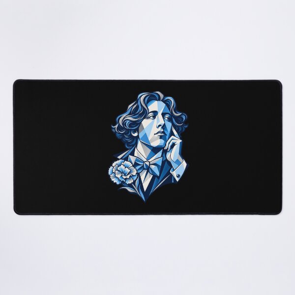 Item preview, Oscar Wilde Geometric Cobalt Portrait designed and sold by Fenay Designs.