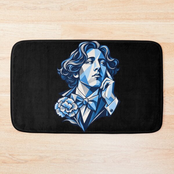 Item preview, Oscar Wilde Geometric Cobalt Portrait designed and sold by Fenay Designs.