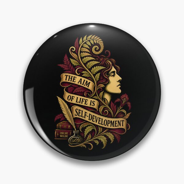 Item preview, Oscar Wilde Aim of Life Self-Development Quote designed and sold by Fenay Designs.