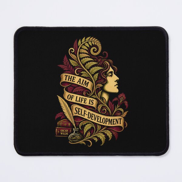 Item preview, Oscar Wilde Aim of Life Self-Development Quote designed and sold by Fenay Designs.