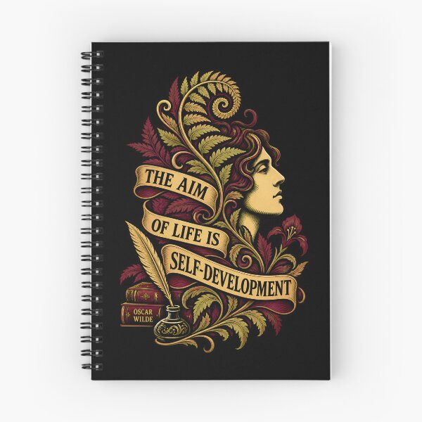 Item preview, Oscar Wilde Aim of Life Self-Development Quote designed and sold by Fenay Designs.