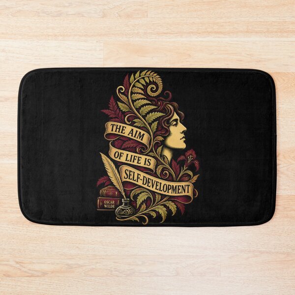 Item preview, Oscar Wilde Aim of Life Self-Development Quote designed and sold by Fenay Designs.