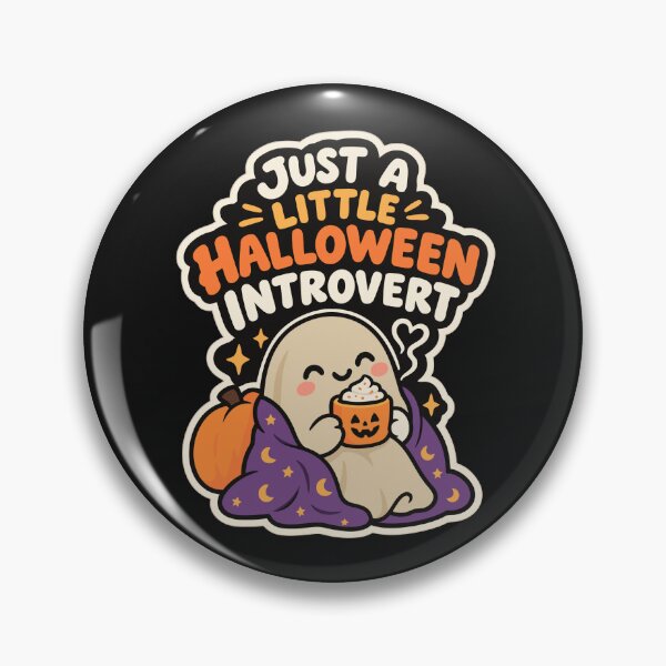 Item preview, Just a Little Halloween Introvert Cute Spooky Sticker, t-shirt design designed and sold by happyrays.