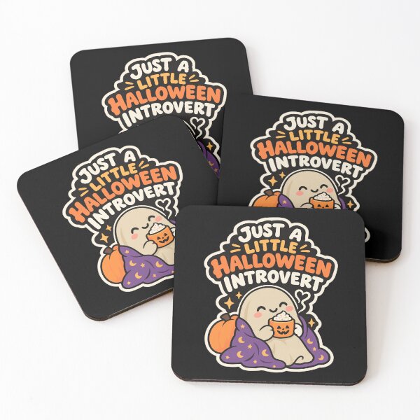Item preview, Just a Little Halloween Introvert Cute Spooky Sticker, t-shirt design designed and sold by happyrays.