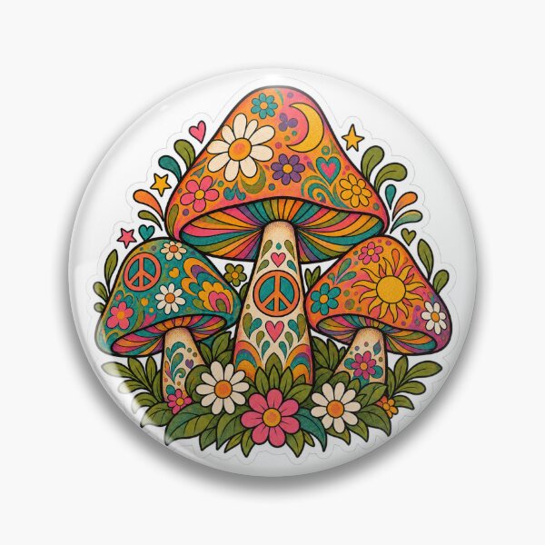 Item preview, Hippie Mushroom – Psychedelic Flower Power Mushrooms Retro Boho  designed and sold by Antoniowka.