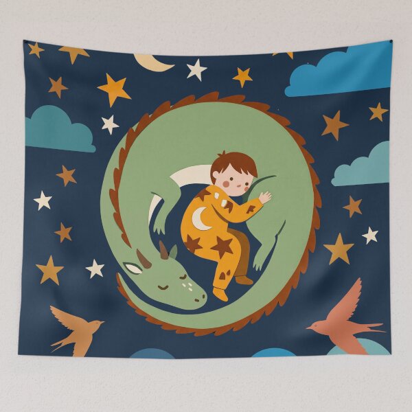 Item preview, Dragon Fantasy Print | Kids Room Blanket Tapestry Playroom designed and sold by monicabianca.
