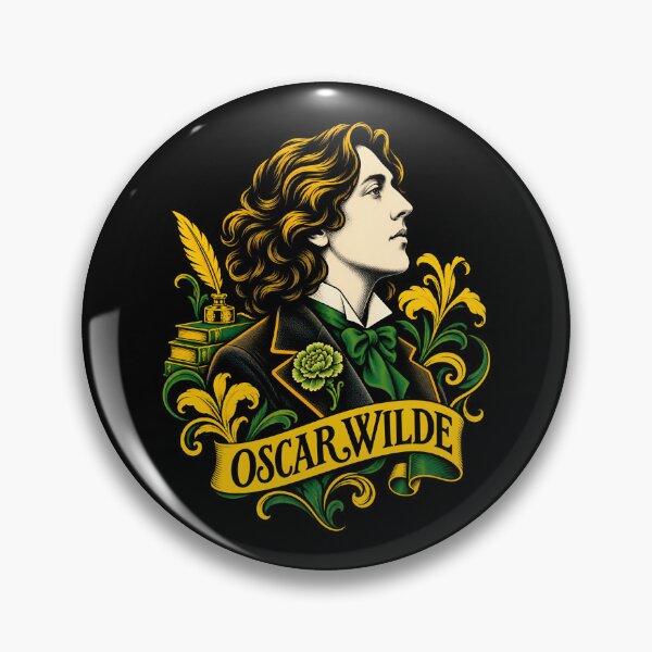 Item preview, Oscar Wilde Golden Profile with Green Bow designed and sold by Fenay Designs.