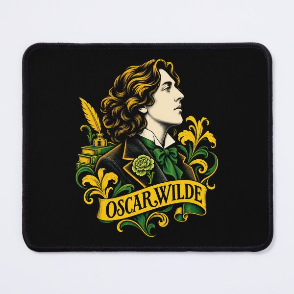 Item preview, Oscar Wilde Golden Profile with Green Bow designed and sold by Fenay Designs.