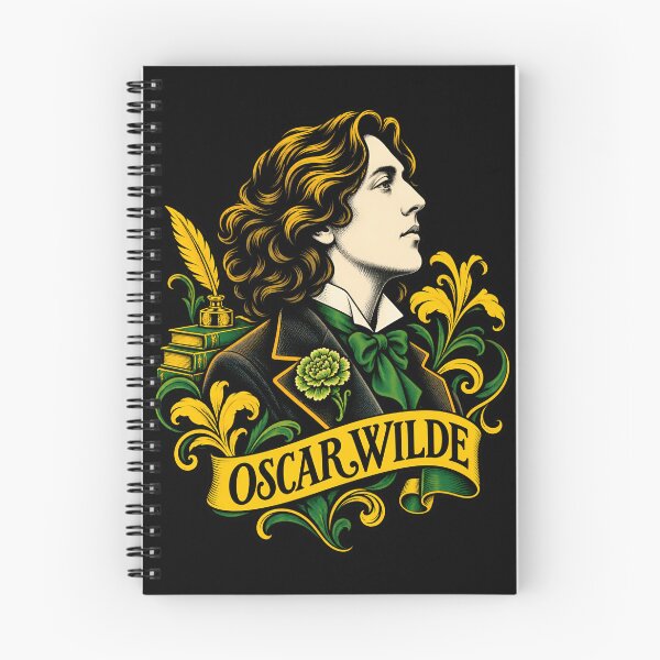 Item preview, Oscar Wilde Golden Profile with Green Bow designed and sold by Fenay Designs.