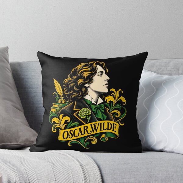 Item preview, Oscar Wilde Golden Profile with Green Bow designed and sold by Fenay Designs.