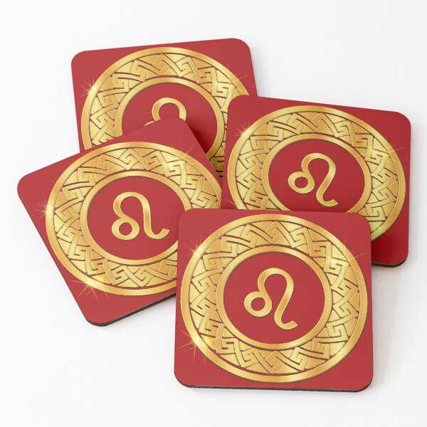 Item preview, Gold Leo Fire Zodiac Medallion (Red) designed and sold by Art-PraveenRai.
