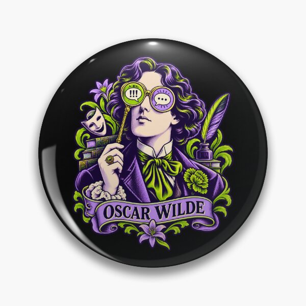 Item preview, Oscar Wilde Speech Bubble Spectacles Neon Portrait designed and sold by Fenay Designs.