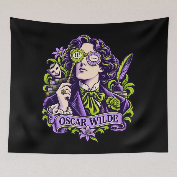 Item preview, Oscar Wilde Speech Bubble Spectacles Neon Portrait designed and sold by Fenay Designs.