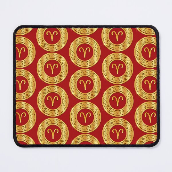 Item preview, Gold Aries Fire Zodiac Medallion (Red) designed and sold by Art-PraveenRai.