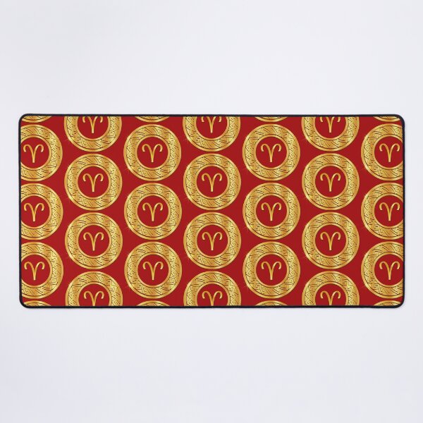 Item preview, Gold Aries Fire Zodiac Medallion (Red) designed and sold by Art-PraveenRai.