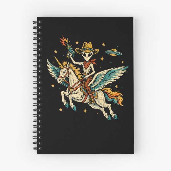 Item preview, Retro Alien Cowboy Riding Winged Unicorn Adventure designed and sold by Moizento.