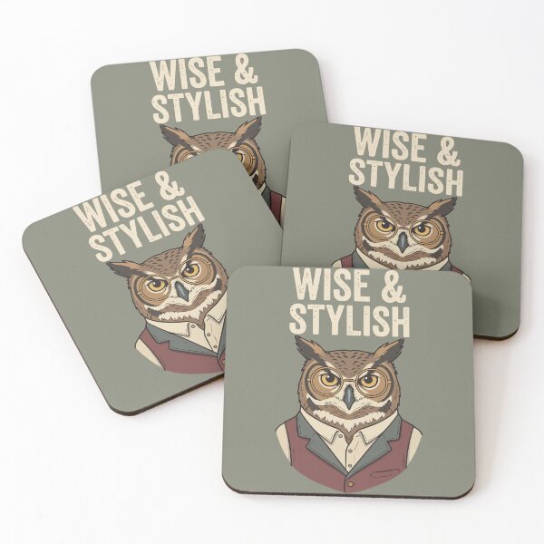 Item preview, Dapper Gentleman Owl Glasses Vest Wise And Stylish designed and sold by Amir Faysal.