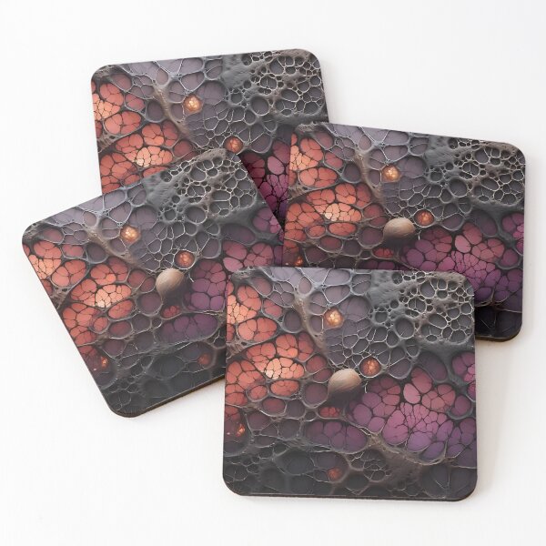 Item preview, ark grey n orange organic.jpg displays an abstract, organic surface that resembles a spongy or cellular structure. designed and sold by Random Precision Software.