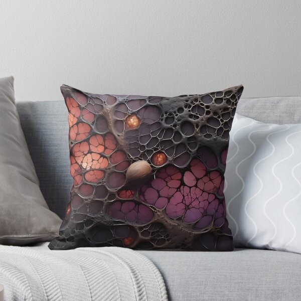 Item preview, ark grey n orange organic.jpg displays an abstract, organic surface that resembles a spongy or cellular structure. designed and sold by Random Precision Software.