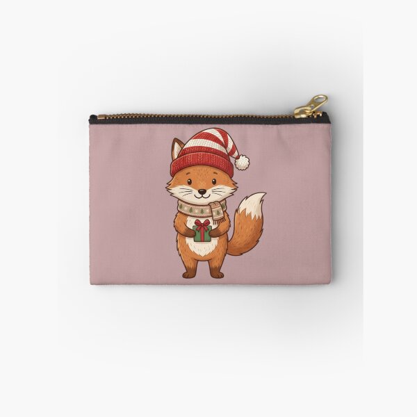 Item preview, Christmas Fox with a Festive Gift designed and sold by PunchDrop.