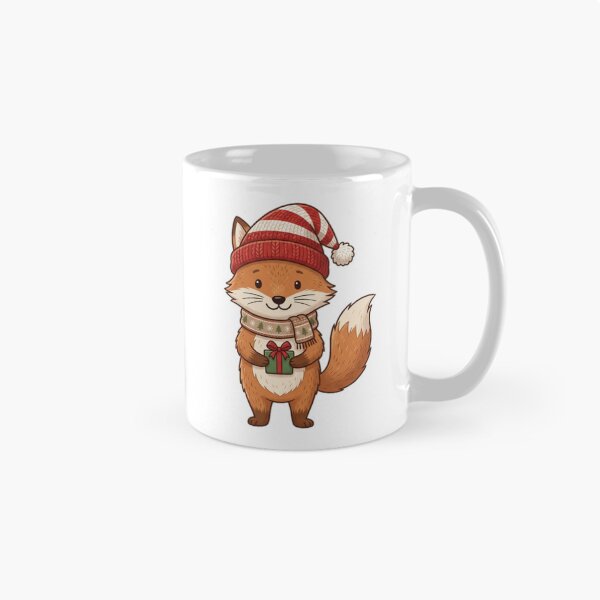 Item preview, Christmas Fox with a Festive Gift designed and sold by PunchDrop.