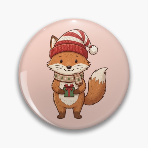 Item preview, Christmas Fox with a Festive Gift designed and sold by PunchDrop.