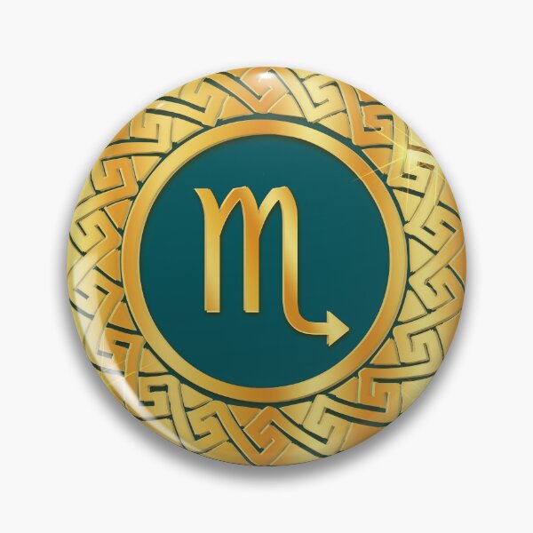 Item preview, Gold Scorpio Water Zodiac Medallion (Teal) designed and sold by Art-PraveenRai.
