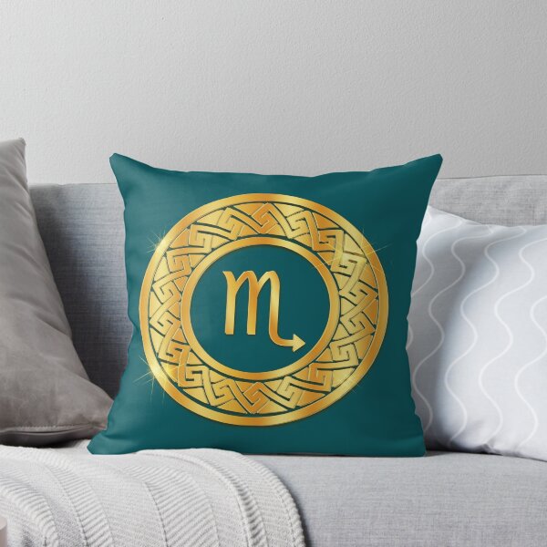 Item preview, Gold Scorpio Water Zodiac Medallion (Teal) designed and sold by Art-PraveenRai.