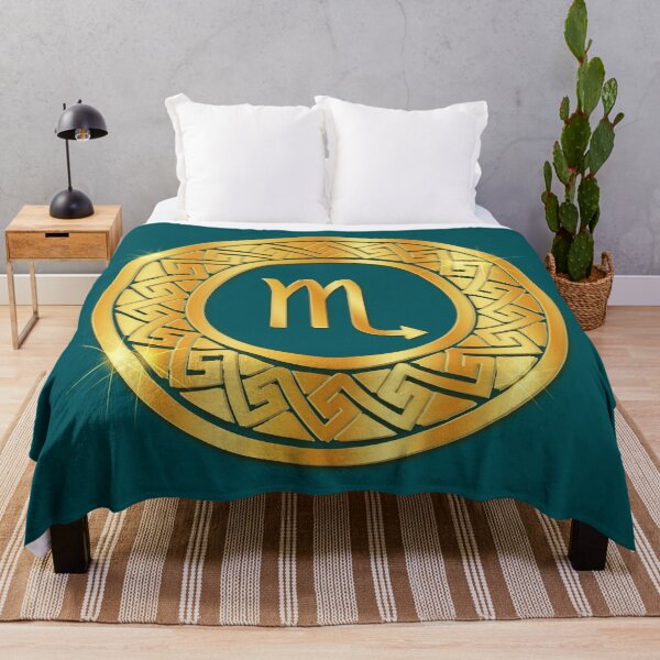 Item preview, Gold Scorpio Water Zodiac Medallion (Teal) designed and sold by Art-PraveenRai.
