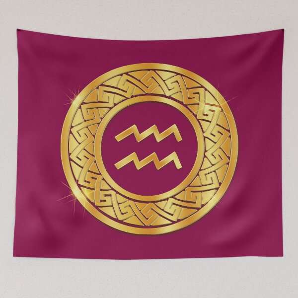 Item preview, Gold Aquarius Air Zodiac Medallion (Berry) designed and sold by Art-PraveenRai.
