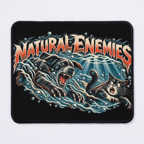Item preview, NATURAL ENEMIES – Dog vs Cat Underwater Chase designed and sold by pecussoul.