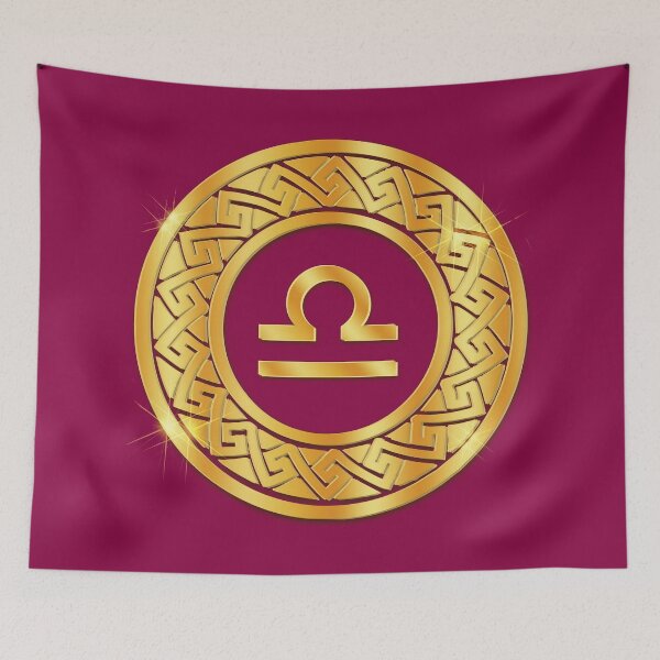 Item preview, Gold Libra Air Zodiac Medallion (Berry) designed and sold by Art-PraveenRai.