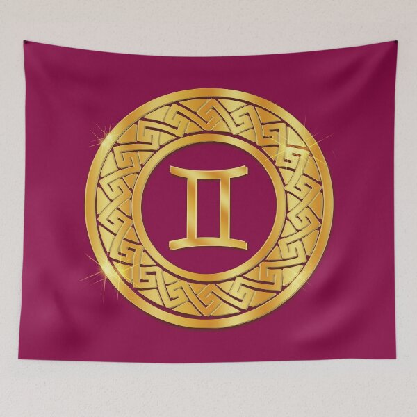 Item preview, Gold Gemini Air Zodiac Medallion (Berry) designed and sold by Art-PraveenRai.