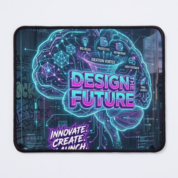 Item preview, Design The Future - Neon Cyberpunk Lightbulb Studio Art designed and sold by Noah-Gallery.