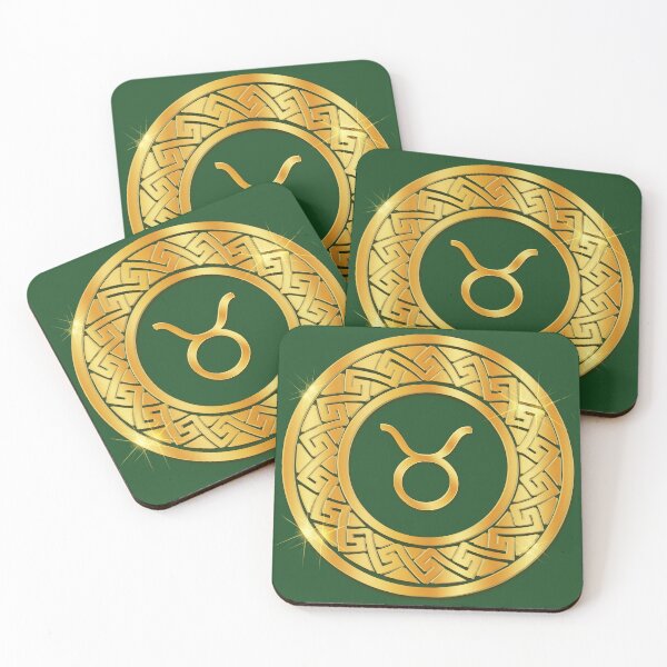 Item preview, Gold Taurus Earth Zodiac Medallion (Green) designed and sold by Art-PraveenRai.