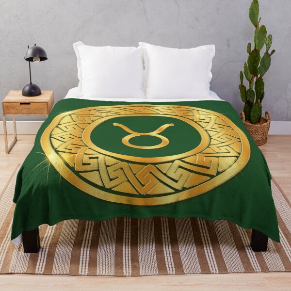 Item preview, Gold Taurus Earth Zodiac Medallion (Green) designed and sold by Art-PraveenRai.