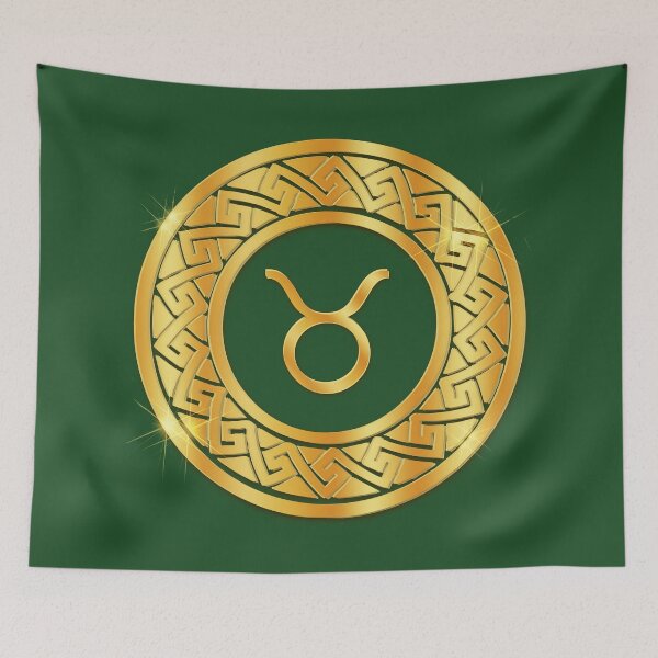 Item preview, Gold Taurus Earth Zodiac Medallion (Green) designed and sold by Art-PraveenRai.