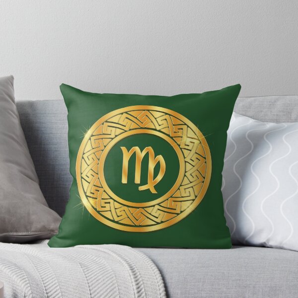 Item preview, Gold Virgo Earth Zodiac Medallion (Green) designed and sold by Art-PraveenRai.