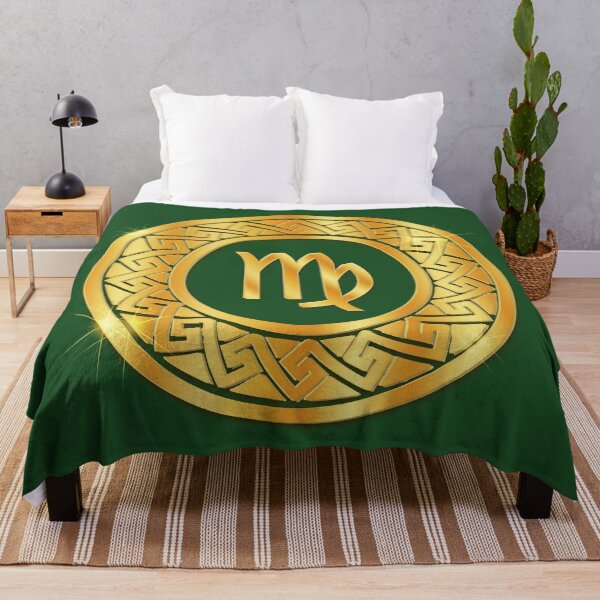 Item preview, Gold Virgo Earth Zodiac Medallion (Green) designed and sold by Art-PraveenRai.