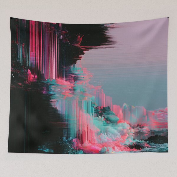 Item preview, Digital Tide – Neon Glitch Seascape designed and sold by AlfiB.