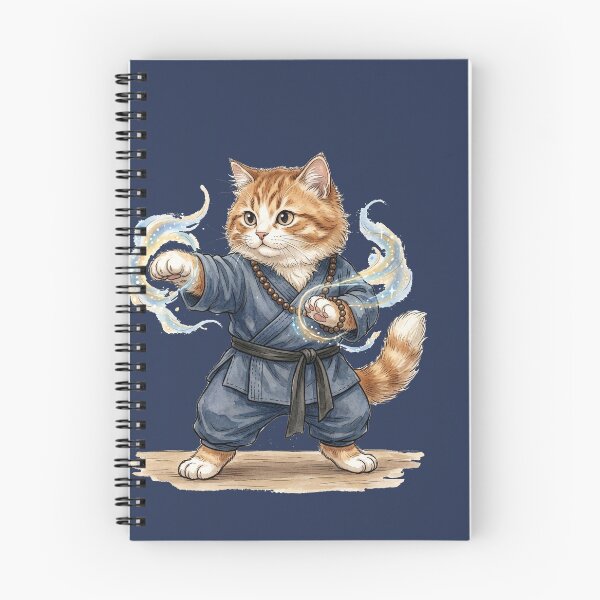 Item preview, Cute Fluffy Monk Cat - Funny Martial Arts RPG Fantasy Gamer Gift T-Shirt designed and sold by StreetNovaInk.