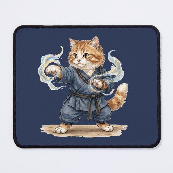 Item preview, Cute Fluffy Monk Cat - Funny Martial Arts RPG Fantasy Gamer Gift T-Shirt designed and sold by StreetNovaInk.