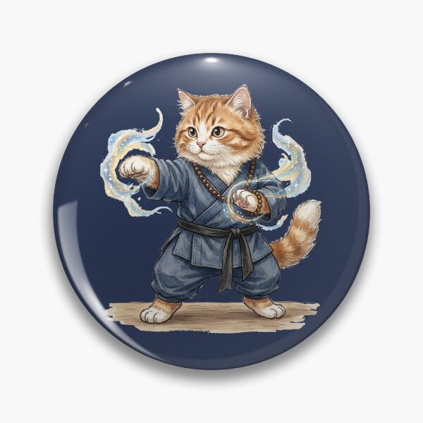 Item preview, Cute Fluffy Monk Cat - Funny Martial Arts RPG Fantasy Gamer Gift T-Shirt designed and sold by StreetNovaInk.